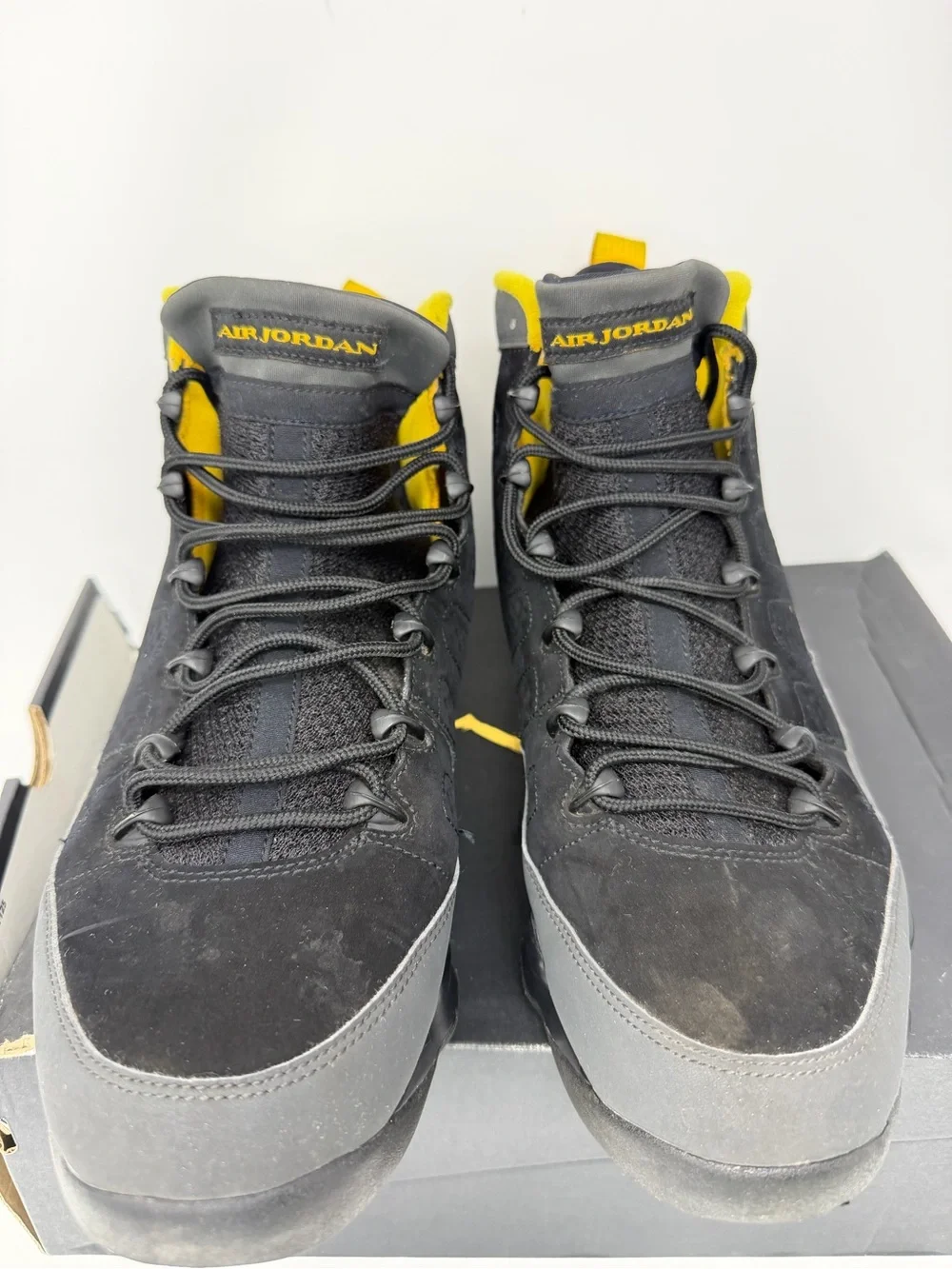 Jordan Men’s Black and Yellow High-Top Sneakers